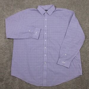 Brooks Brothers Shirt Mens 3XL 19 38/39 Purple Plaid Supima Dress Button Up